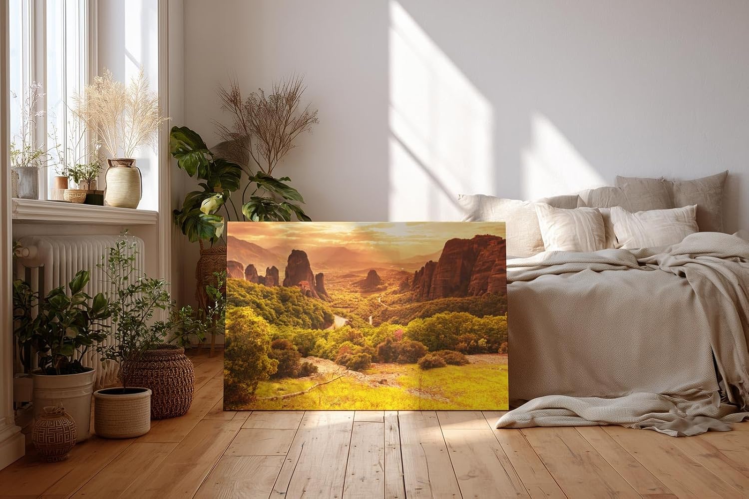 Sinus Art Wandbild 120x80cm Imposante Felsformationen im Licht der untergehenden Sonne für eindrucksvolle Wirkung
