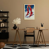 Paul Sinus Leinwandbild 80x120cm Leinwandbild St. Moritz Glamour Skifahren Wintermode luxuriöse Eleganz extravagante Ästhetik stilvolle Kunst alpine Fashion