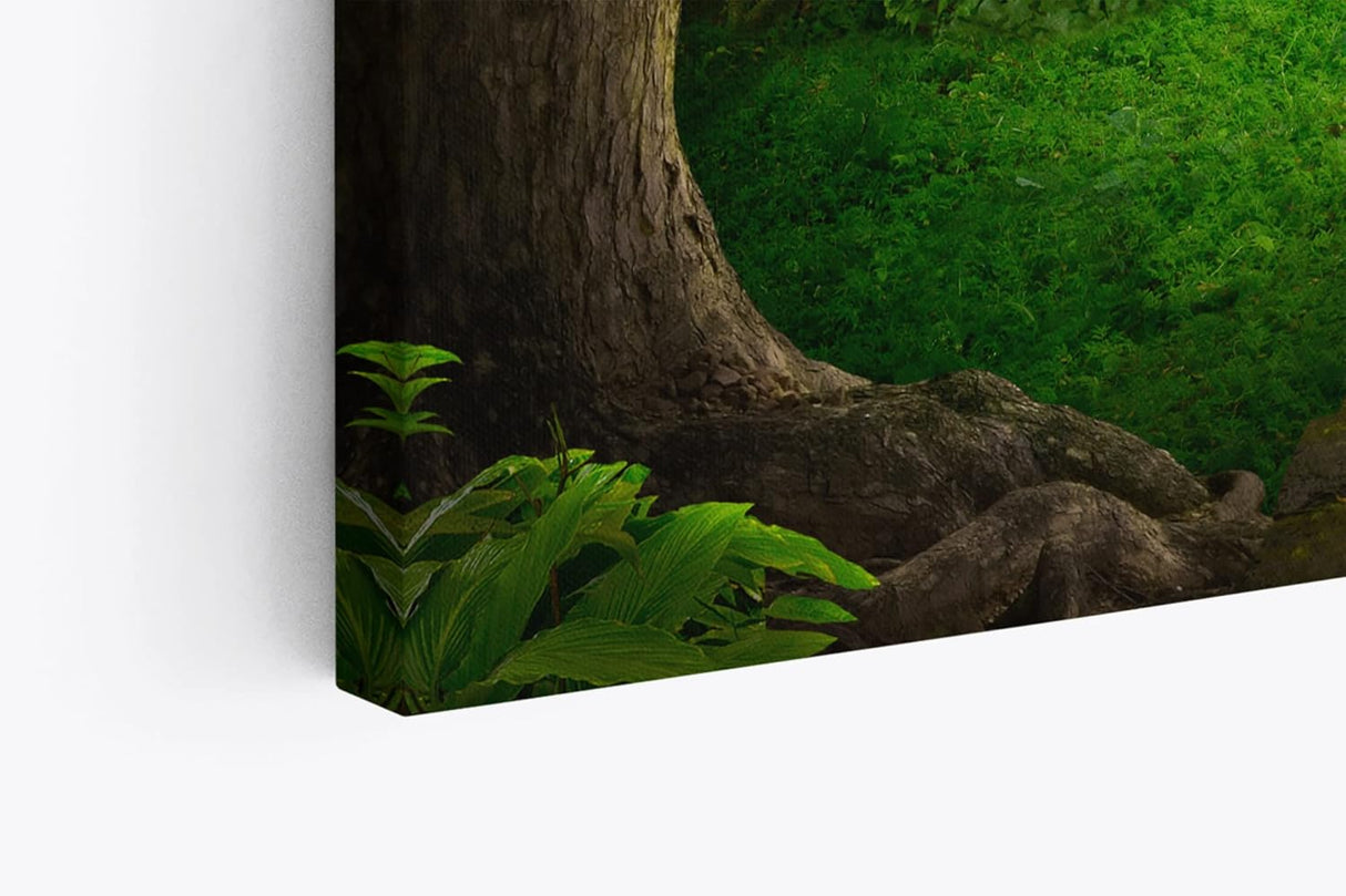 Paul Sinus Wandbild 120x80cm Grüner Wald Märchenhaft Bäume Holzweg Märchenwald