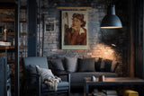 Paul Sinus Wandbild in 40x60cm Ready for Takeoff, Boys – Pin-up-Pilotin in Lederjacke und Fliegerbrille mit verträumtem Blick
