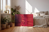 Sinus Art Wandbild 120x80cm Faszinierende Nahaufnahme einer roten Blüte mit klar erkennbarer Struktur und Tiefenwirkung