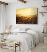 Paul Sinus Wandbild 120x80cm Toskana Landschaft Italien Finca Morgentau Grün