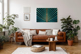 Sinus Art Wandbild 120x80cm Grafisches Palmenblatt mit symmetrischer Form – faszinierender Blickfang