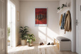 Paul Sinus Kunstdruck 40x60cm Whispers of Fall mit rotem Herbstwald und Laubteppich
