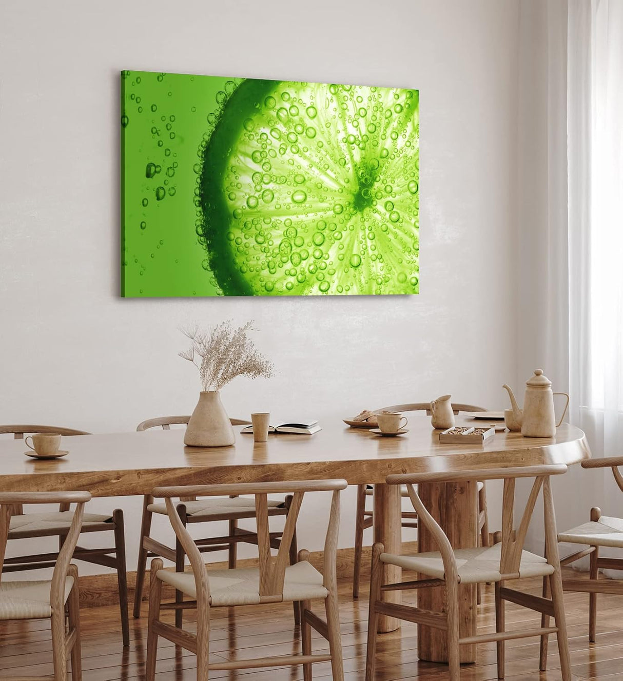 Paul Sinus Wandbild 120x80cm Zitrone Limette Grün Nahaufnahme Frucht Dekorativ