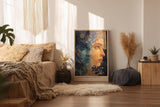 Paul Sinus Wandbild in 40x60cm Fractured Eternity abstraktes Porträt zweier Gesichter in Blauund Hauttönen mit kosmischen Elementen