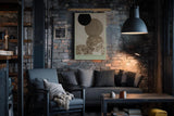 Paul Sinus Wandbild in 40x60cm The Texture Constellation – Minimalistische Kreiskomposition in Schwarz, Beige und Marmorstruktur