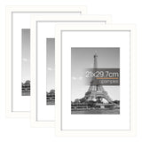 upsimples 3 Pack Bilderrahmen A4 Holz, Picture Frame Holz für Fotos, Bilder, Poster