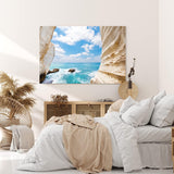 Paul Sinus Wandbild 120x80cm Rosch Hanikra Grotten Israel Meer Sonnenschein Horizont