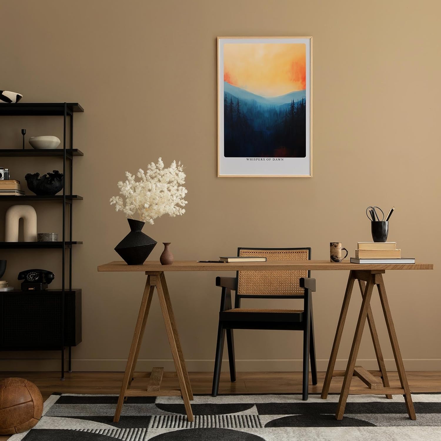 Paul Sinus Leinwandbild 80x120cm Mystischer Morgengrauen – Traumhafte Berglandschaft in sanften Farben mit nebelverhangenen Tälern