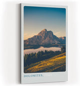 Paul Sinus Kunstdruck 40x60cm Dolomiten Italien mit Berglandschaft im Abendlicht und Weitblick