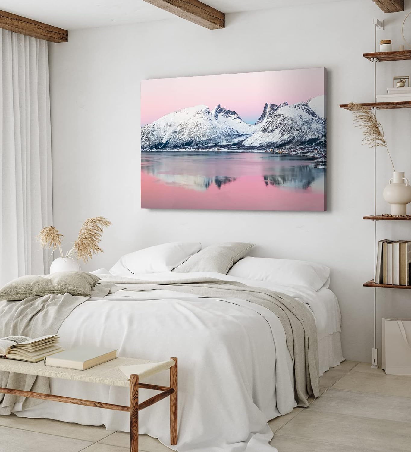 Paul Sinus Wandbild 120x80cm Norwegen Berge Schnee Meer Winter Landschaft