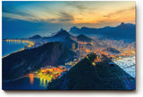 Sinus Art Wandbild 120x80cm Blick auf die Lichter von Rio mit markanter Silhouette des Zuckerhuts und tropischem Flair