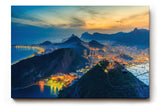 Sinus Art Wandbild 120x80cm Blick auf die Lichter von Rio mit markanter Silhouette des Zuckerhuts und tropischem Flair