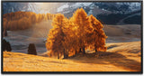 Hütte auf einem Hügel ca. 130x70cm Wandbild inklusive Schattenfugenrahmen schwarz - Panorama Leinwand Bild XXL Format Wandbilder Wohnzimmer Wohnung Deko Kunstdrucke