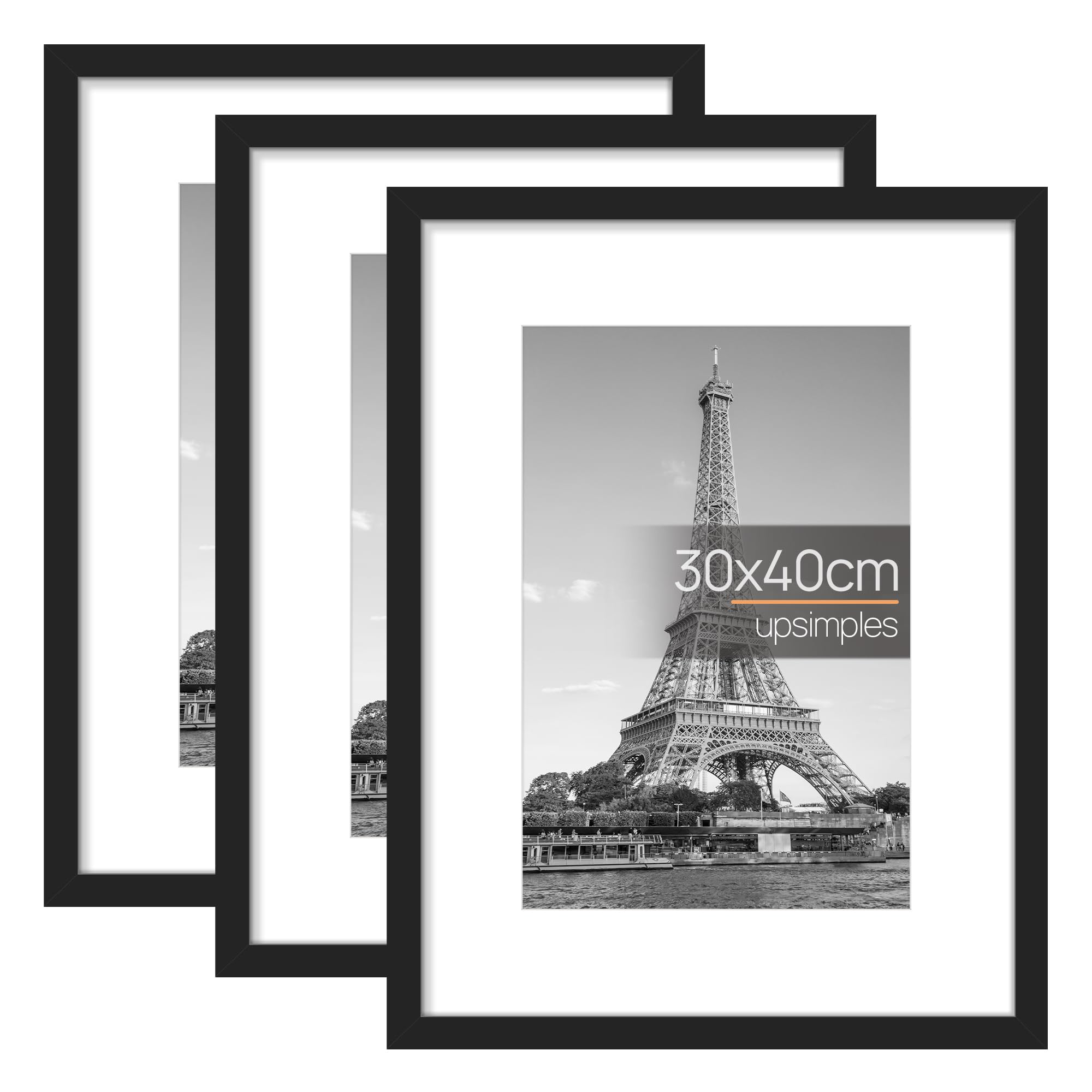 upsimples 3 Pack Bilderrahmen A4 Holz, Picture Frame Holz für Fotos, Bilder, Poster