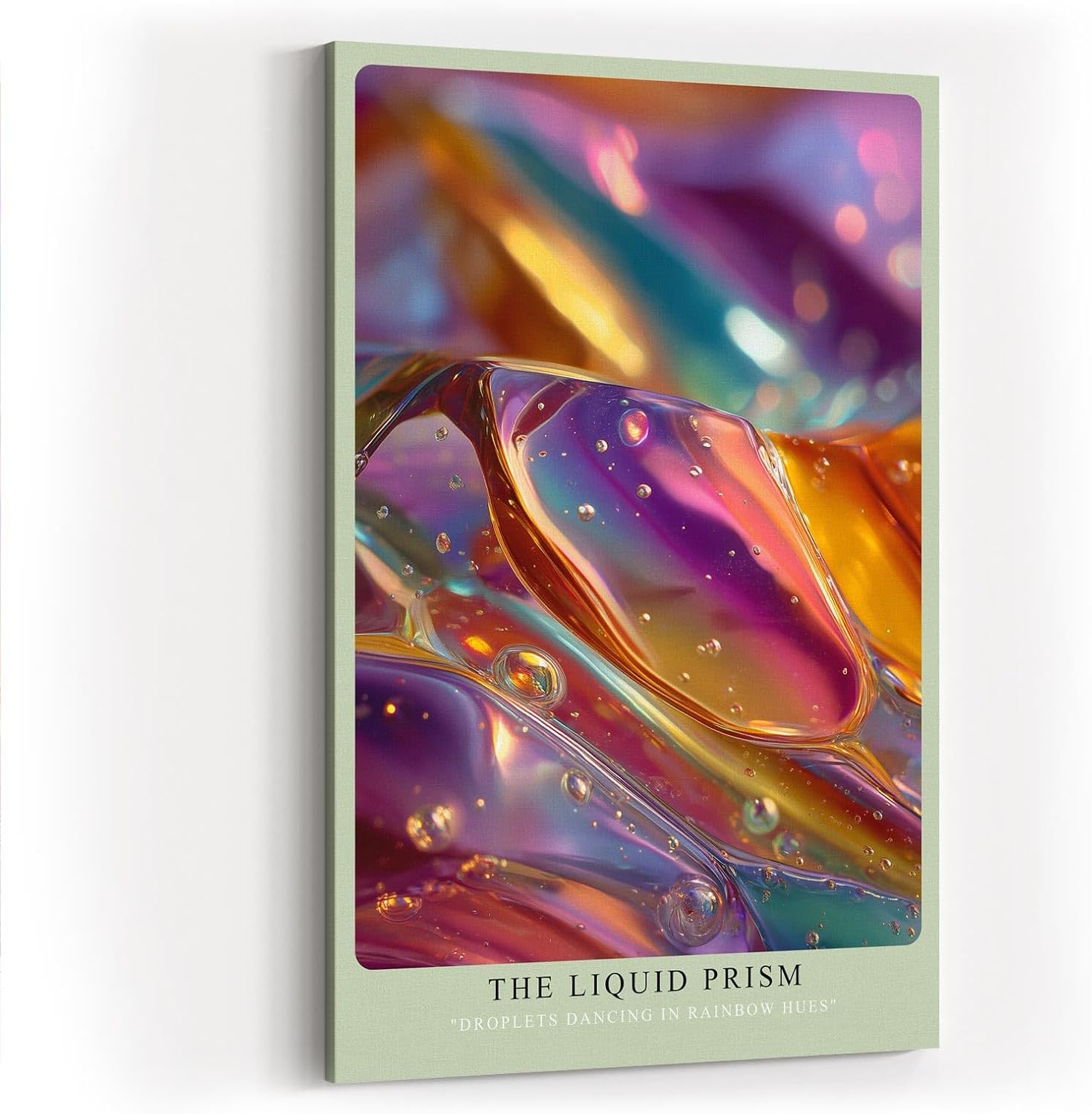 Paul Sinus Wandbild in 40x60cm The Liquid Prism – abstraktes Farbmotiv mit regenbogenfarbenem Glanz und fließender Struktur für moderne Raumgestaltung