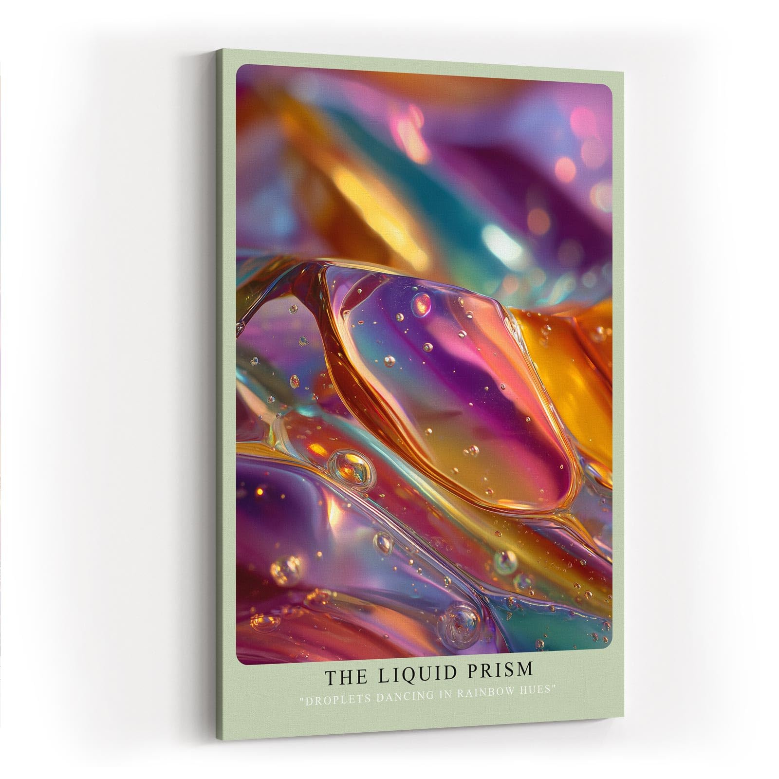 Paul Sinus Wandbild in 40x60cm The Liquid Prism – abstraktes Farbmotiv mit regenbogenfarbenem Glanz und fließender Struktur für moderne Raumgestaltung