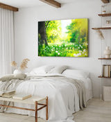 Paul Sinus Wandbild 120x80cm Grüne Wiese Pusteblumen Baum Sonnenschein Sommer