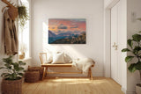 Sinus Art Wandbild 120x80cm Spektakuläres Bergpanorama im Licht eines dramatischen Sonnenuntergangs