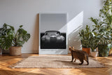 Paul Sinus Kunstdruck 40x60cm Timeless Drive mit klassischem Oldtimer in Schwarzweiß