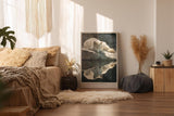 Paul Sinus Wandbild in 40x60cm Wolf am Wasser – realistisches Tiermotiv mit ruhiger Spiegelung in natürlicher Umgebung