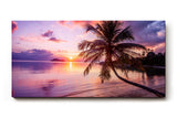 Sinus Art Wandbild 120x80cm Strandmotiv mit Sonnenuntergang und Palme vermittelt Urlaubsstimmung und Harmonie