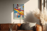 Paul Sinus Wandbild in 40x60cm Playground in Paint Abstraktes Farbspiel mit diagonalen Linien und vielfältigen Farbflächen in pastoser Struktur