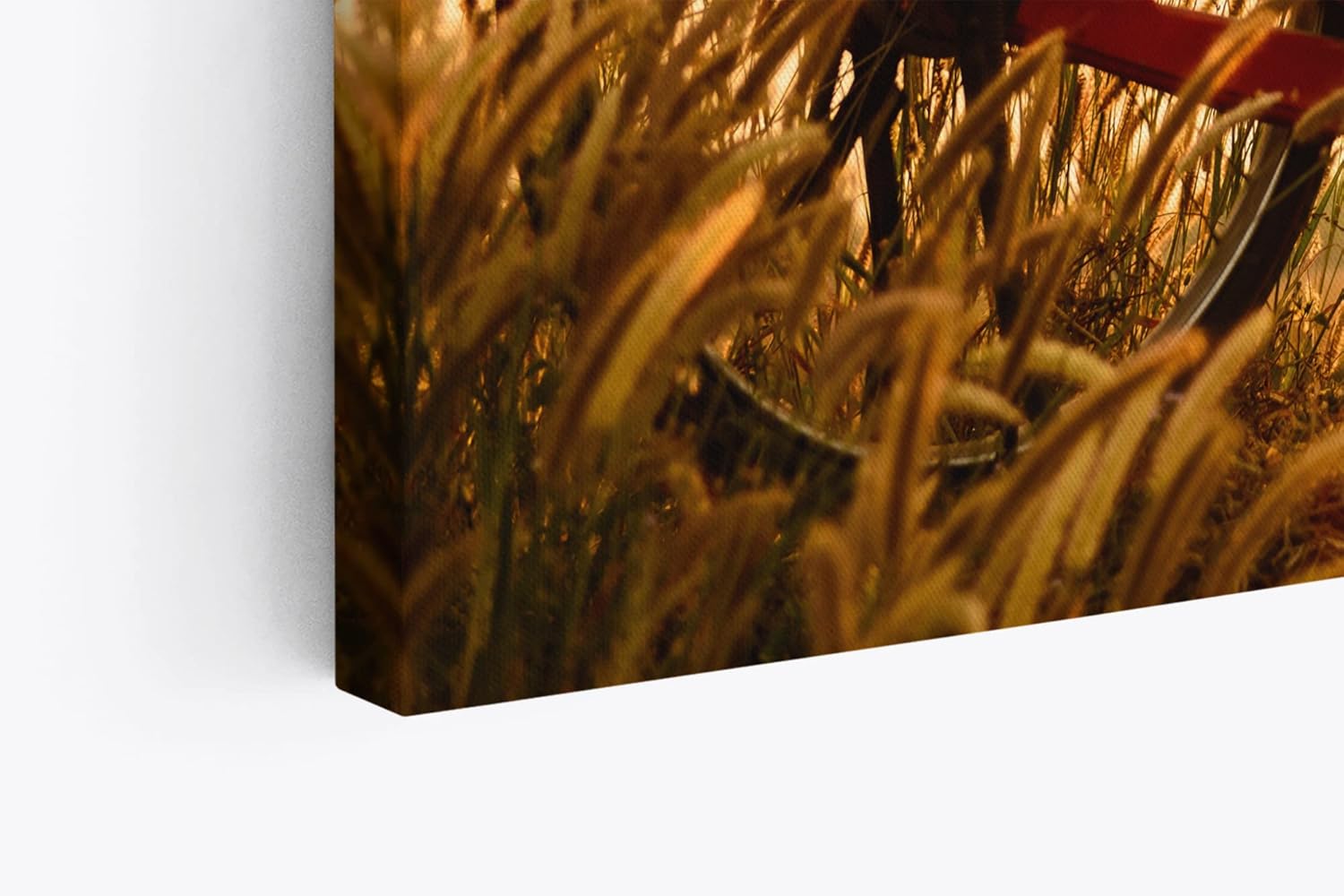 Paul Sinus Wandbild 120x80cm Vintage Fahrrand im Feld Sommer Sonnenuntergang Weizenfeld