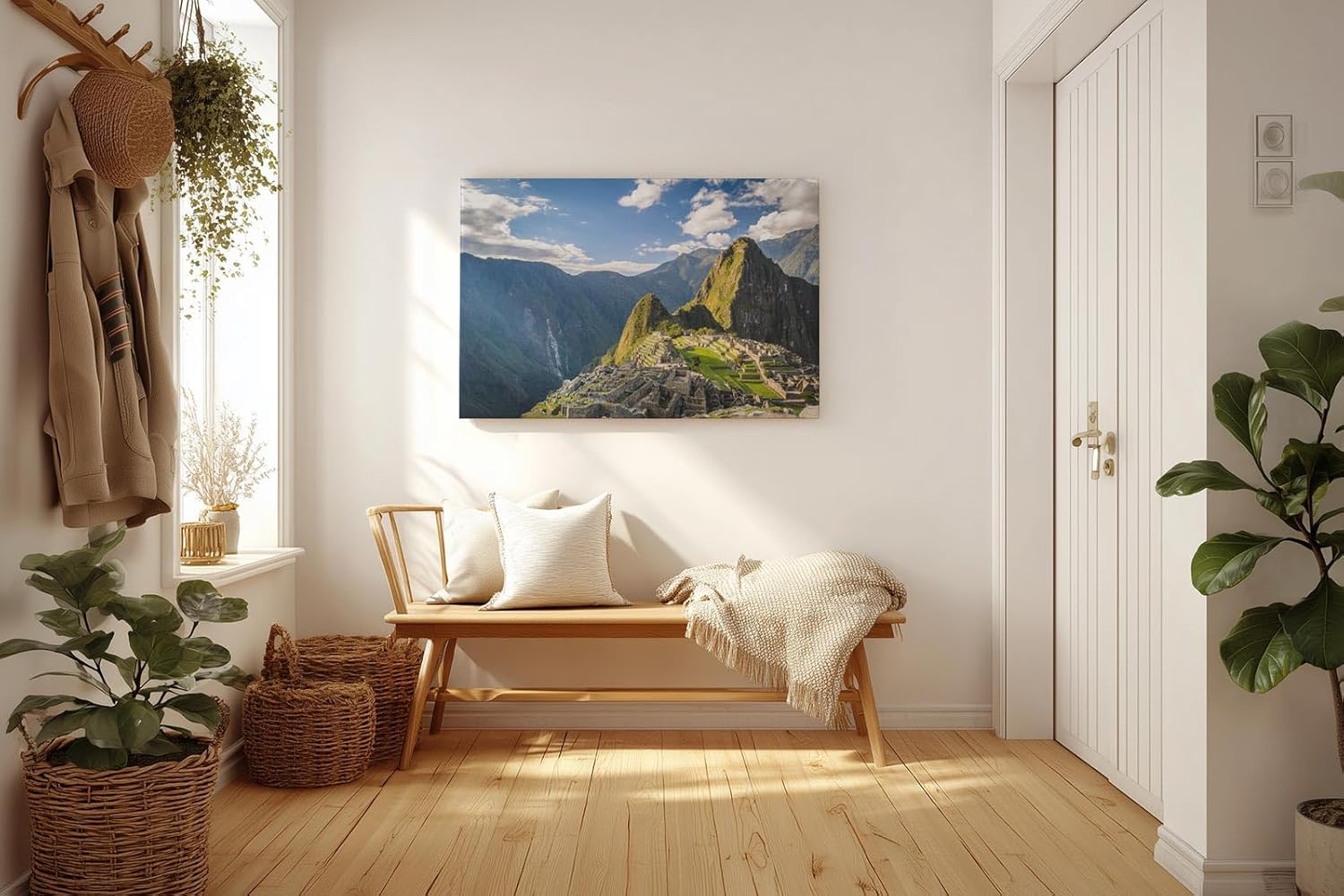 Sinus Art Wandbild 120x80cm Faszinierender Blick auf Machu Picchu mit majestätischer Andenlandschaft