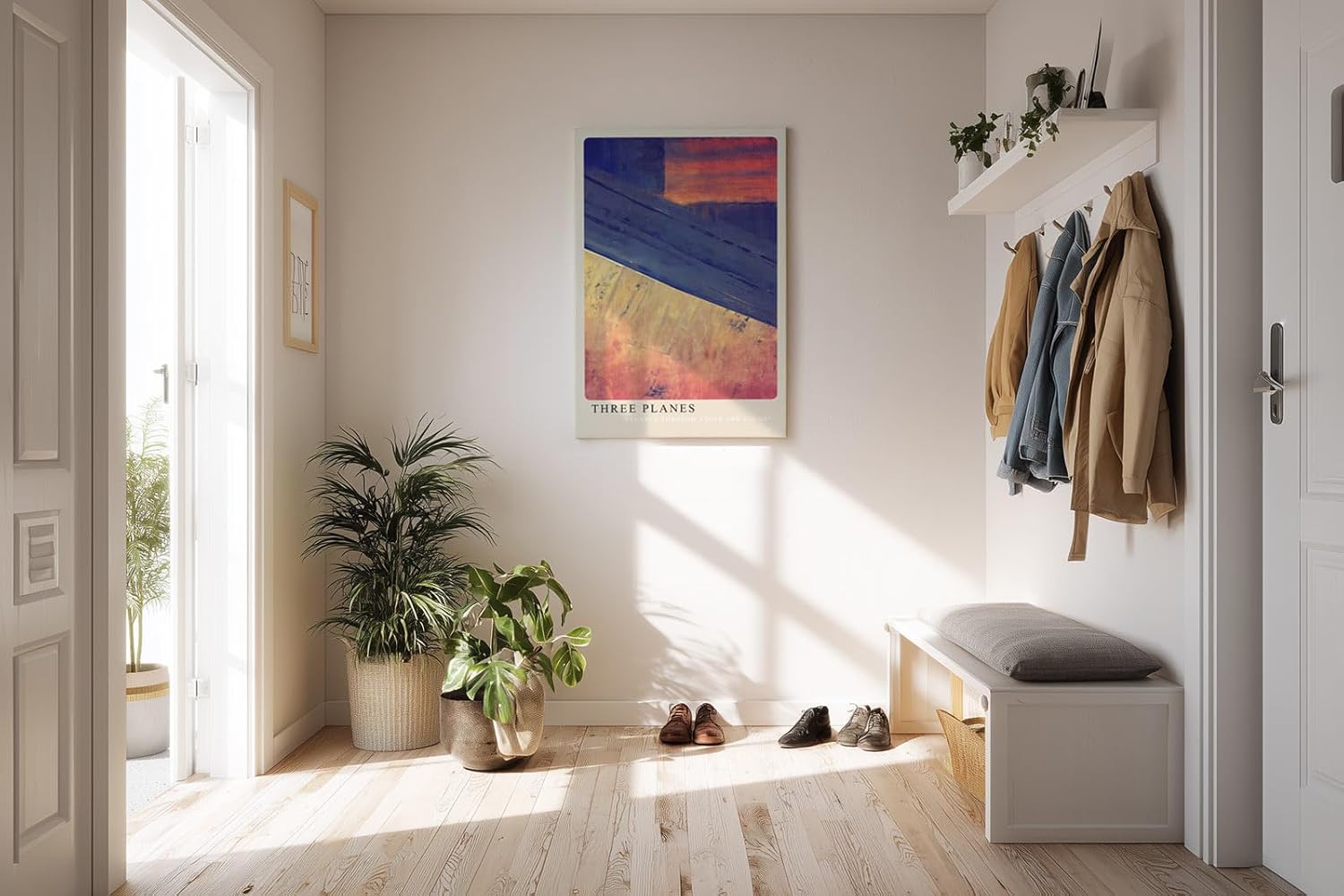 Paul Sinus Kunstdruck 40x60cm Three Planes Flächen Geometrie Abstrakt Farben Balance Winkel