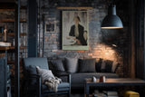 Paul Sinus Wandbild in 40x60cm She Came Early – Elegantes Porträt einer Frau am Café-Tisch, modern interpretiert in Bilder mit hellen, klaren Farbtönen