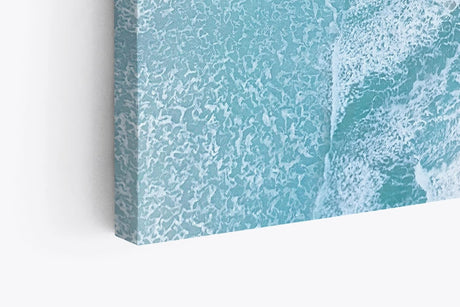 Paul Sinus Wandbild 120x80cm Luftaufnahme Strand Blau Meer Wellen Vogelperspektive Boote