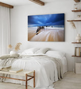 Paul Sinus Wandbild 120x80cm Strand Meer Horizont Schiffswrack Gewitterwolken