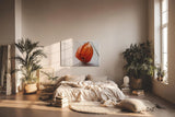 Sinus Art Wandbild 120x80cm Ruhiges Naturmotiv mit physalisähnlicher Blüte auf rustikalem Holzuntergrund