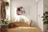 Sinus Art Wandbild 120x80cm Farbenstarkes Porträt einer Frau mit emotionaler Mimik und malerischer Abstraktion