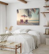 Wandbild 120x80cm Traumstrand Strand Meer Palme Sommer Urlaub