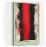 Paul Sinus Wandbild in 40x60cm Vertical Burn – Kraftvolles abstraktes Kunstwerk mit leuchtend rotem Zentrum