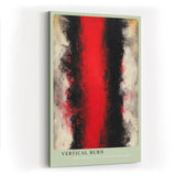 Paul Sinus Wandbild in 40x60cm Vertical Burn – Kraftvolles abstraktes Kunstwerk mit leuchtend rotem Zentrum