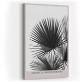Paul Sinus Wandbild in 40x60cm Tropical Monochrome – stilvolle Palmenblätter in Schwarz-Weiß Fotokunst für modernes Wohndesign auf hochwertiger Leinwand