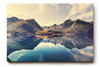 Sinus Art Wandbild 120x80cm Berge und Himmel spiegeln sich perfekt in einem ruhigen klaren See vor beeindruckender Kulisse
