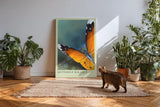 Paul Sinus Kunstdruck 40x60cm Schmetterling Nahaufnahme mit orange-schwarzen Flügeln – Moment voll Balance und Ruhe