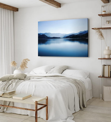 Paul Sinus Wandbild 120x80cm Bergsee Berge See Blau Gebirge Natur Horizont