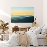 Paul Sinus Wandbild 120x80cm Berglandschaft Berge Gebirge Tannen Natur Sonnenuntergang