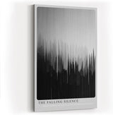 Paul Sinus Wandbild in 80x120cm The Falling Silence – Minimalistische Kunst mit vertikalen Farbverläufen in Schwarz und Grau
