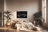 Sinus Art Wandbild 120x80cm Stilvolles Seitenprofil eines Oldtimers im Studio-Look – minimalistisch und ausdrucksstark gehalten
