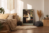 Paul Sinus Wandbild in 40x60cm The Girl in the Bar nostalgische Szene einer Frau an der Bar in Bilder Stil für stilvolle Raumgestaltung
