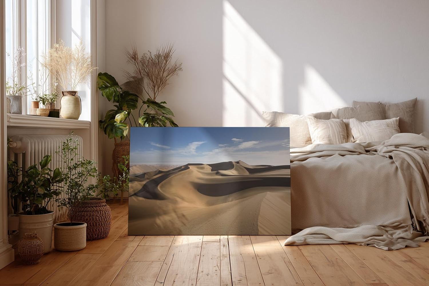 Sinus Art Wandbild 120x80cm Geschwungene Dünen mit feinem Schattenverlauf – minimalistische Naturkraft pur