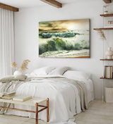 Paul Sinus Wandbild 120x80cm Wellen Ozean Sturm Strand Gewitter Horizont