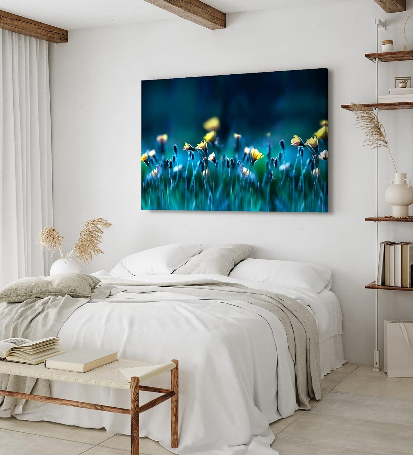 Paul Sinus Wandbild 120x80cm Blumen Blumenfeld Wildblumen gelbe Blüten Kunstvoll